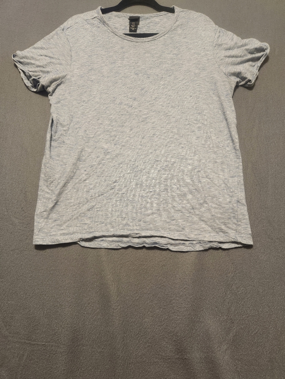 H&M Shirt Men Size Medium Blue Striped Cuffed Sleeves